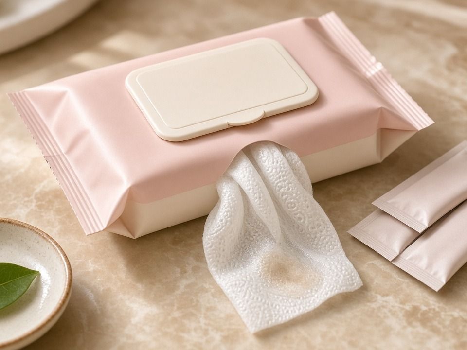 Private label makeup remover wet wipes soft pack with individually wrapped sachets