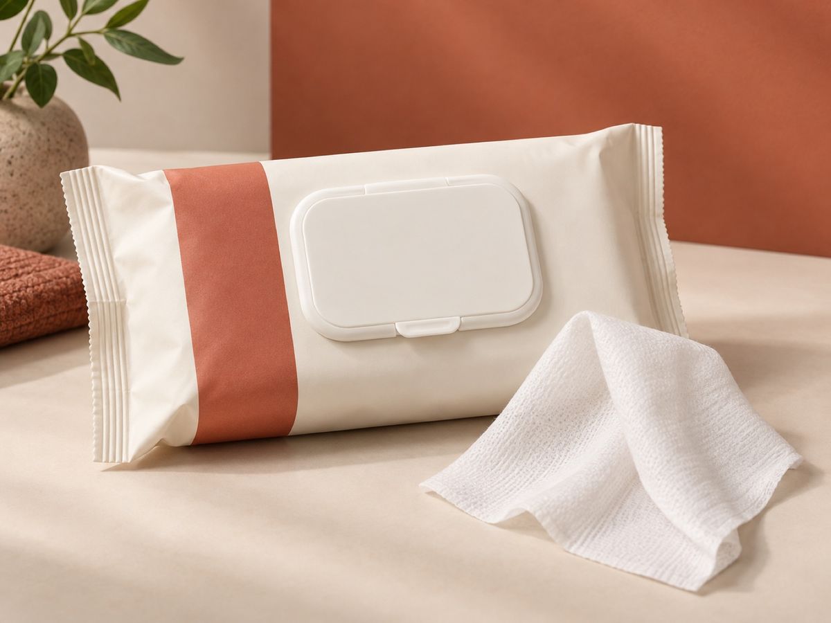 Flushable moist toilet wipes pack with lid
